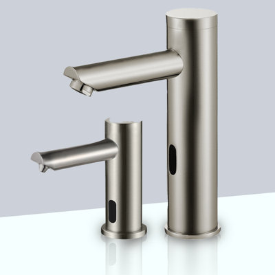 Solo Brushed Nickel Touchless Motion Activated Sink Faucet And Soap Dispenser