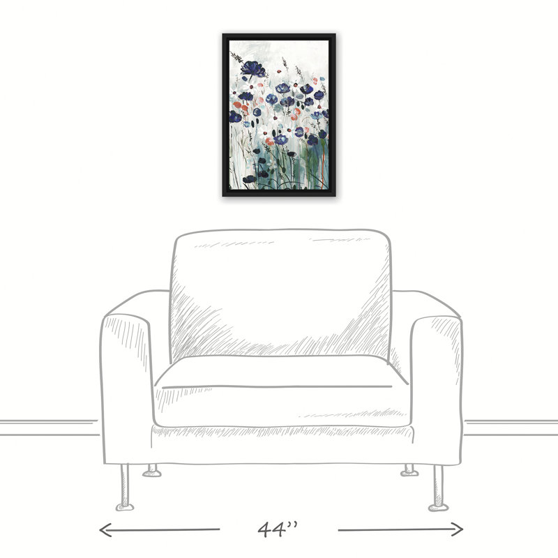 " Abstract Flowers ", 18" H x 12" W, Black Framed
