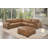 Upholstered Breathable Leather 6-piece Sofa Sectional With Ottoman, Tufted Cushions-1255835177