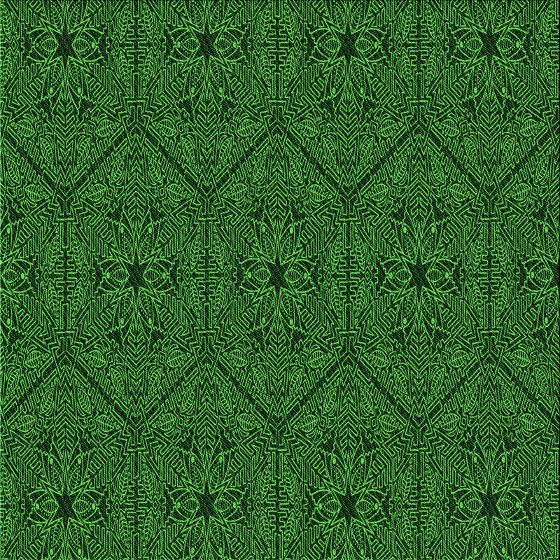 Tapis géométrique vert / noir Ikra, Carré 3 pi