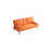 67" Orange Leather Office Sofa Bed