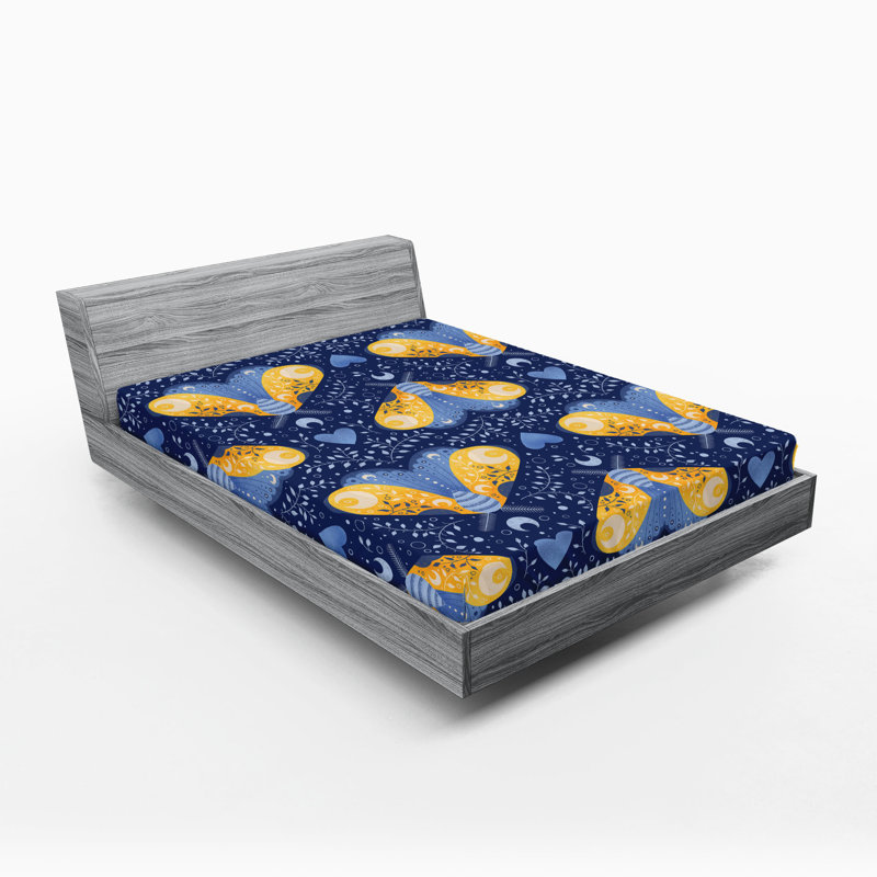 Drap-housse Ambesonne Wild Life Celestial Moth Moon Leaf, Drap-housse très grand californien