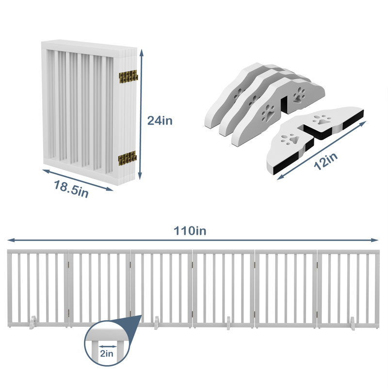 Barrière pour animaux 6 panneaux Cohyn, H 24 po x l 110 po