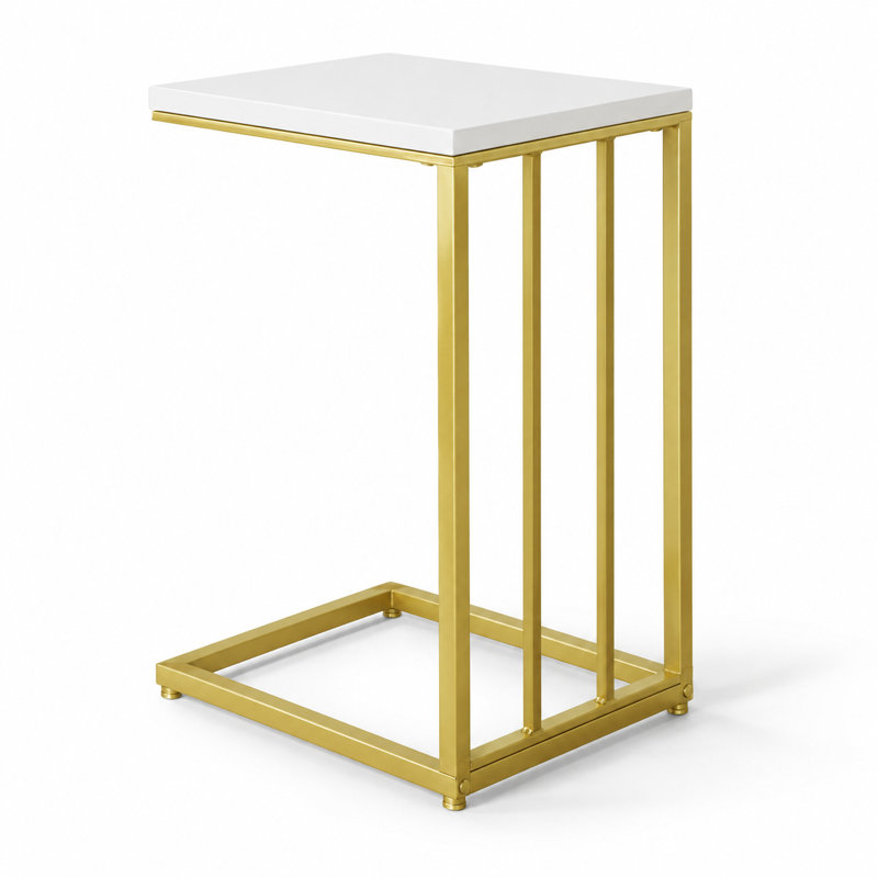 Ensemble de 2 tables d'appoint en forme de C, robustes et dotées d'un plateau lisse, idéales pour économiser de l'espace près du canapé, du fauteuil ou du salon. Ces petites tables multifonctionnelles conviennent parfaitement au salon, à la chambre et peuvent également servir pour travailler, manger ou décorer votre intérieur.