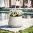 Off White Ribbed 15.55-Inch Round Planter
