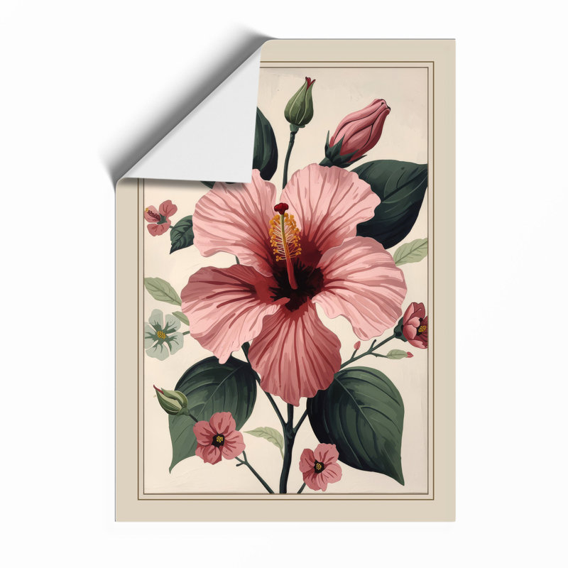Hibiscus Study Botanical - Framed Print, Unframed, A2 - 59.4 x 42.0 cm