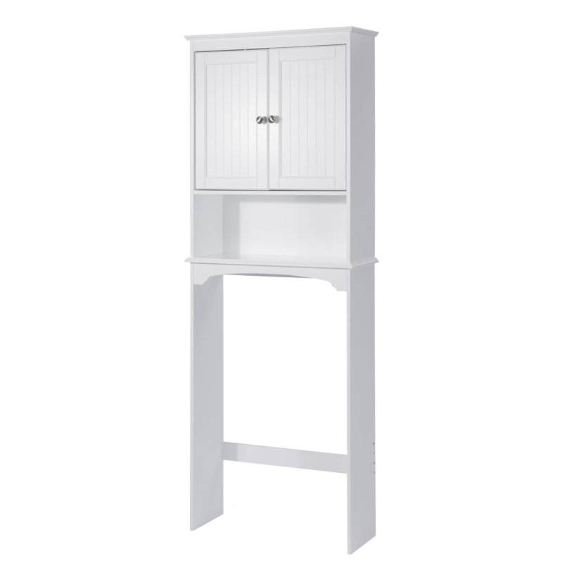 Hardan Freestanding Over The Toilet Storage, White, 66"H x 24.8"W x 9"D