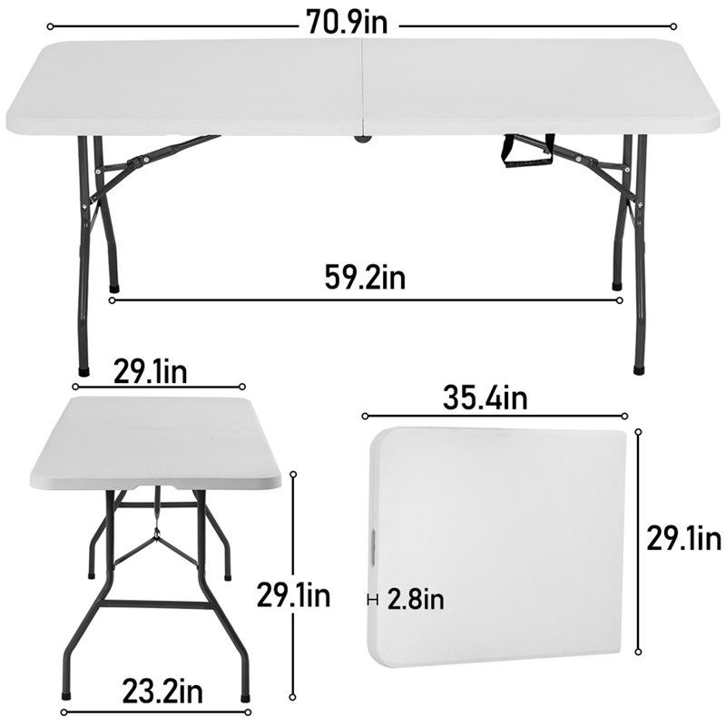 70.9'' Rectangular Portable Folding Table