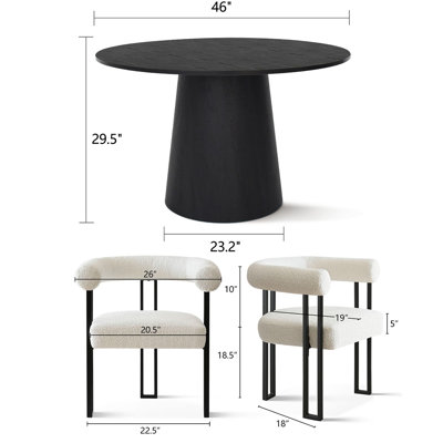 Chealsy Round Pedestal Dining Set (5-Piece)