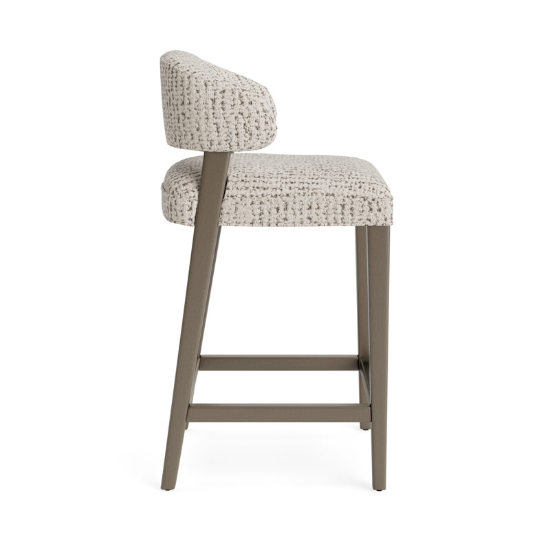 Keane Bar Stool, Marshmallow - Toast, Driftwood, Bar Stool (30” Seat Height)