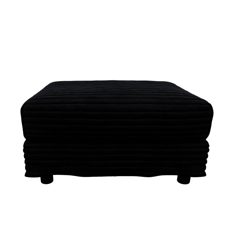 Black Corduroy For Home And Apartment Decoration, Combine With 2, 3, 4 Seater Sofas, Acts As Temporary Seat, Soft & Simple To Build Office Setup, Small Coffee Table, Assembly