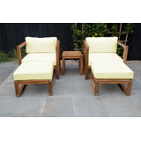 Venice Teak 5 Piece Chat Group With End Table