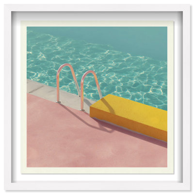Poolside Symmetry II Shadowbox Nautical & Beach Print by Oliver Gal, Black Frame, 12 x 12