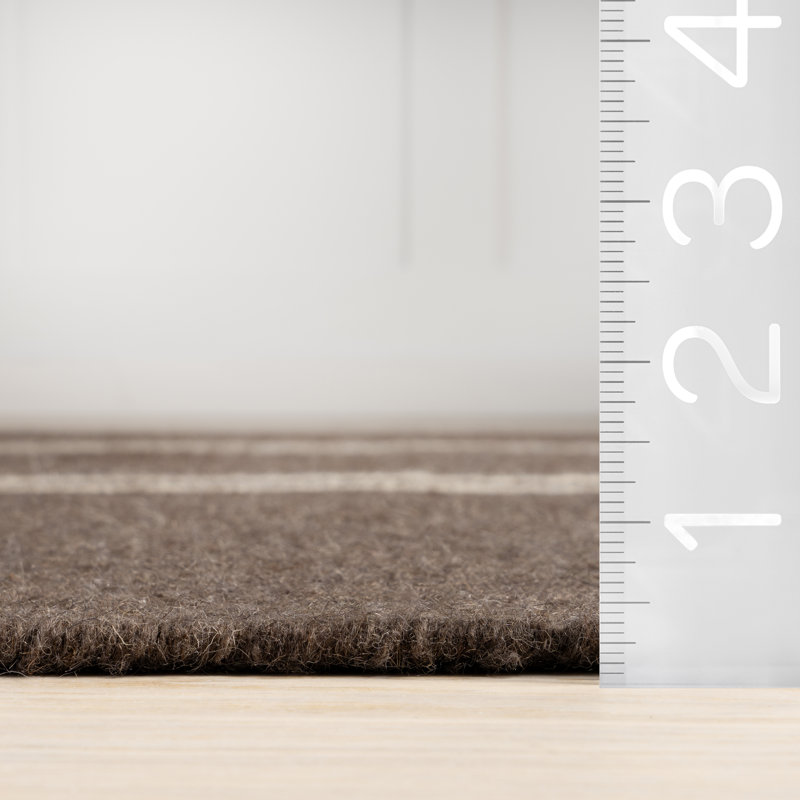 Double Striped Wool Area Rug, Rectangle 8'6" x 11'6"