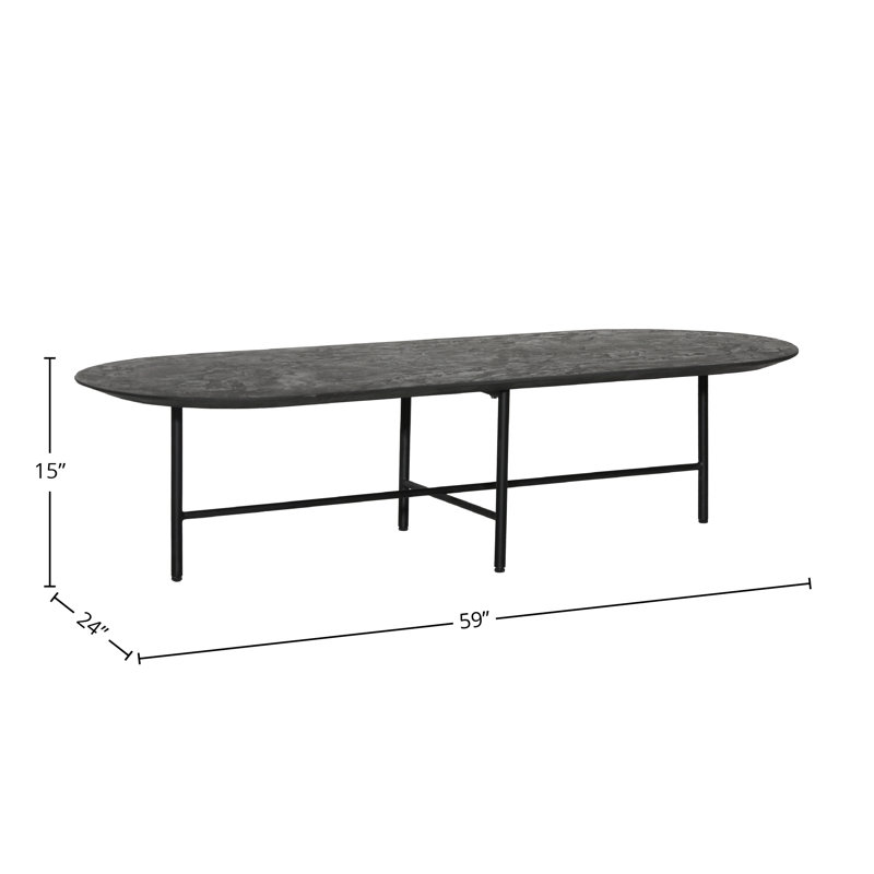 Leigh Micro Cement Coffee Table, Black
