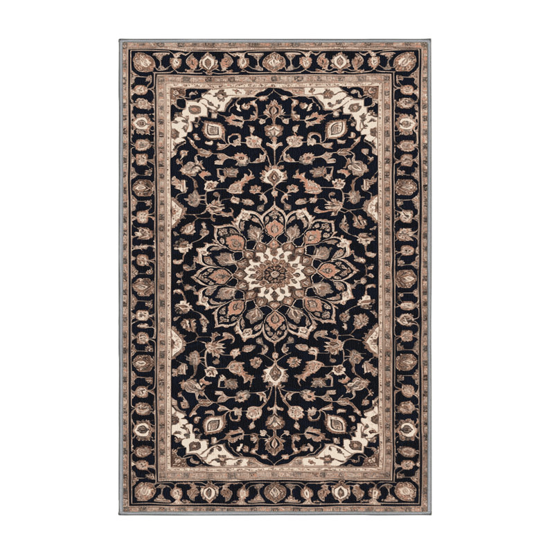 Machine Washable Persian Gray Area Rug, Rectangle 2' x 3'