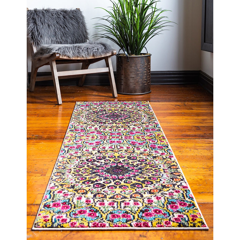 Dimonetta Washable Ikat Indoor Rug, Runner 2'7" x 10'