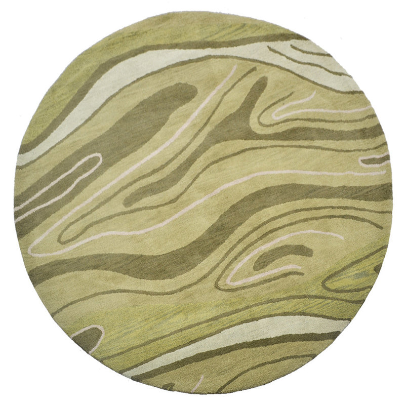 Dalvey HAND TUFTED WOOL ECO-FRIENDLY AREA RUGS - Round | Green Color | Abstract Design | Rugs  for Living room, bedroom