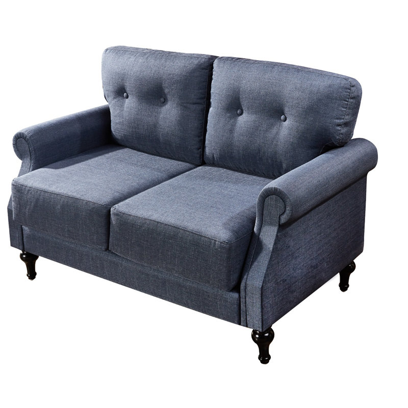 Juno 51'' Upholstered Loveseat, Dark Blue