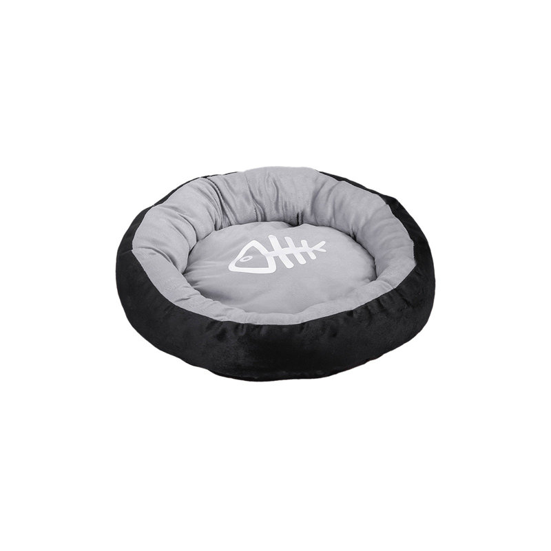Lit rond pour chien 15,7 x 15,7 x 3,9 po courbé pour petits chiens de taille moyenne, gris, m