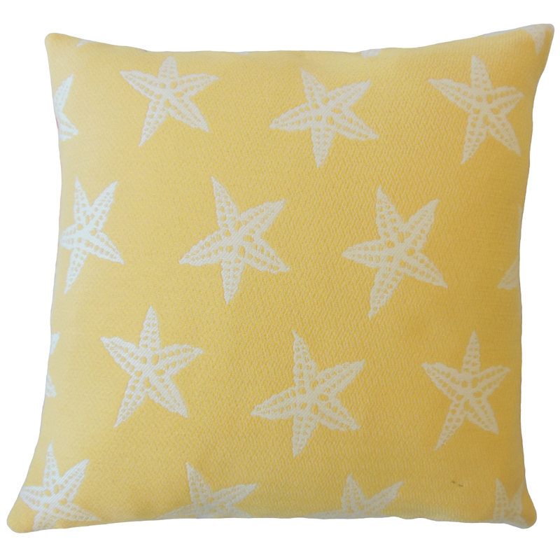 Wilf Geometric Feather Reversible Throw Pillow, 20" x 20", Sunshine