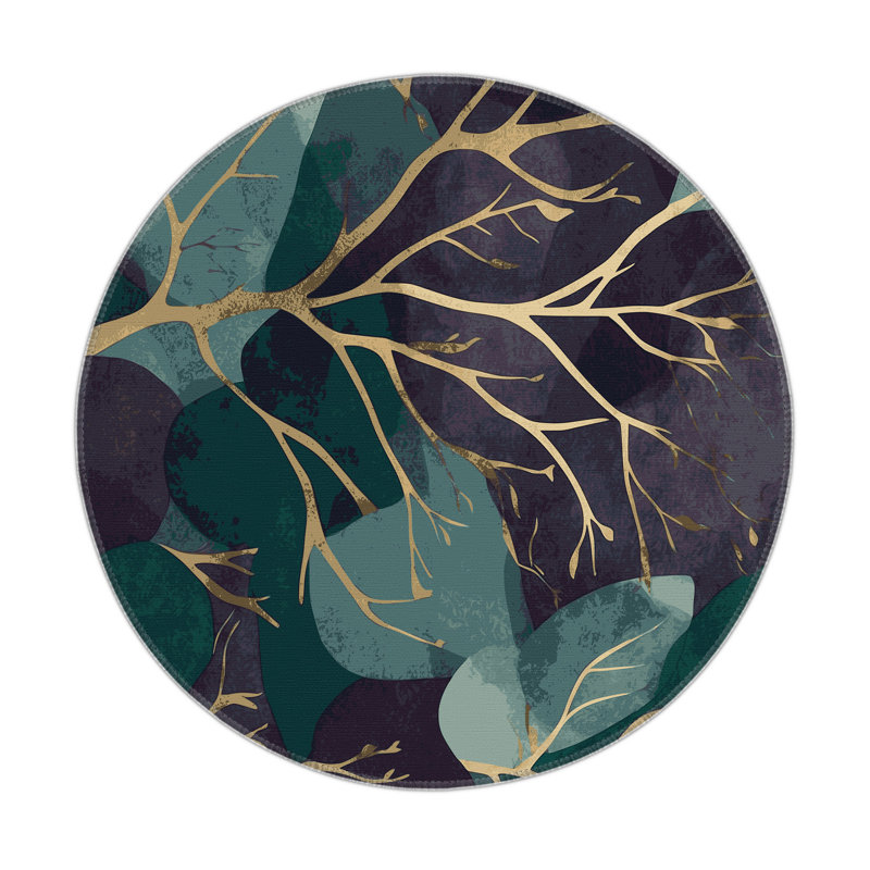 Whispering Willows Indoor And Outdoor Area Rug, Round 5'