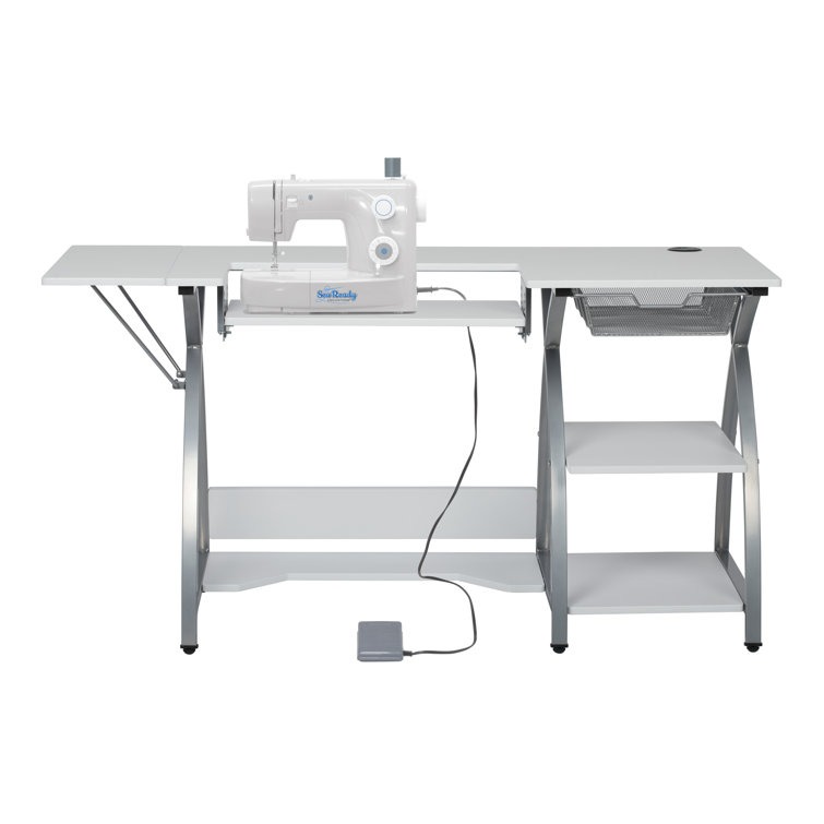 56.75'' x 23.75'' Foldable Sewing Table with Sewing Machine