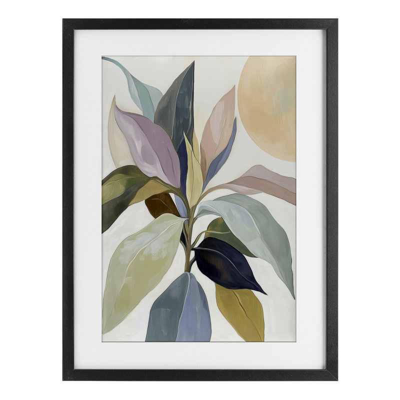 «You & The Moon Leaves», reproduction sous verre encadrée, design par Annabelle Hall, H 20 po x l 14 po, Cadre noir minuit