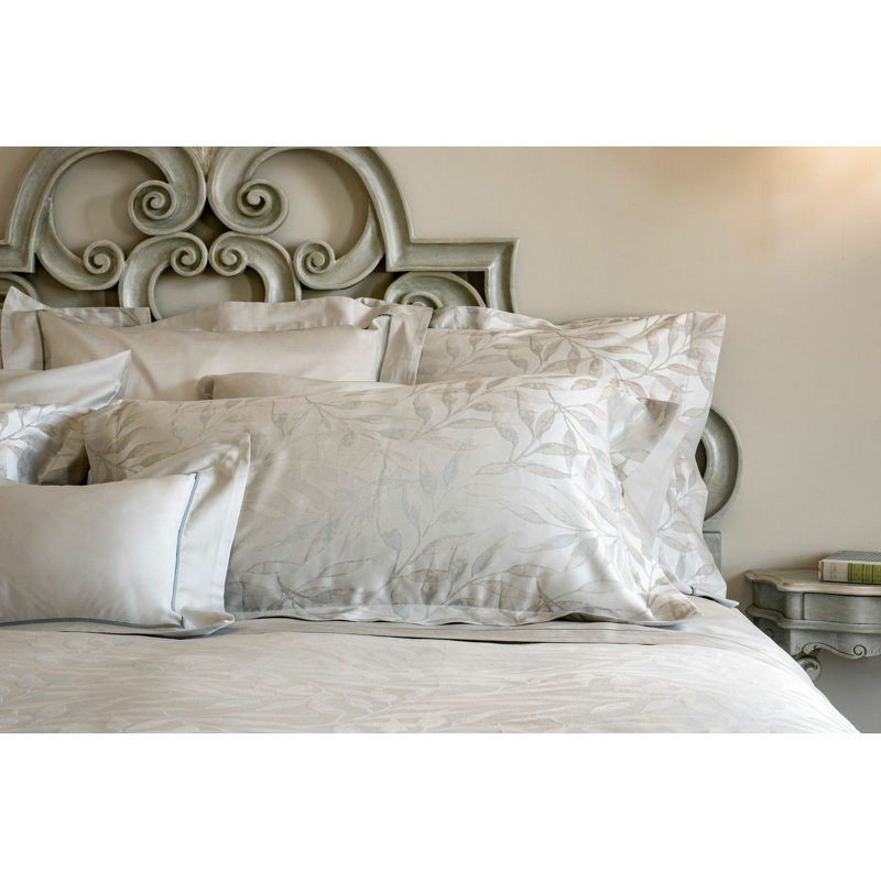Argentario Duvet Cover, King Duvet Cover, Beige/Wilton Blue
