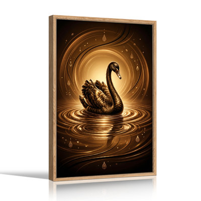 Golden Swan, reproduction d'art sur toile, ensemble de 1