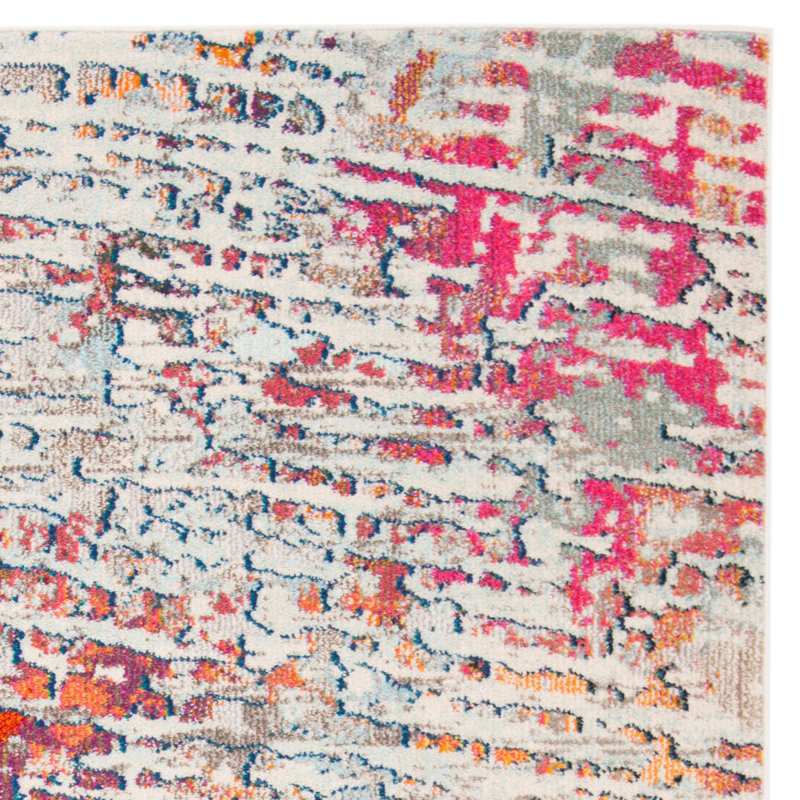 Felty Abstract Area Rug, Round 5'