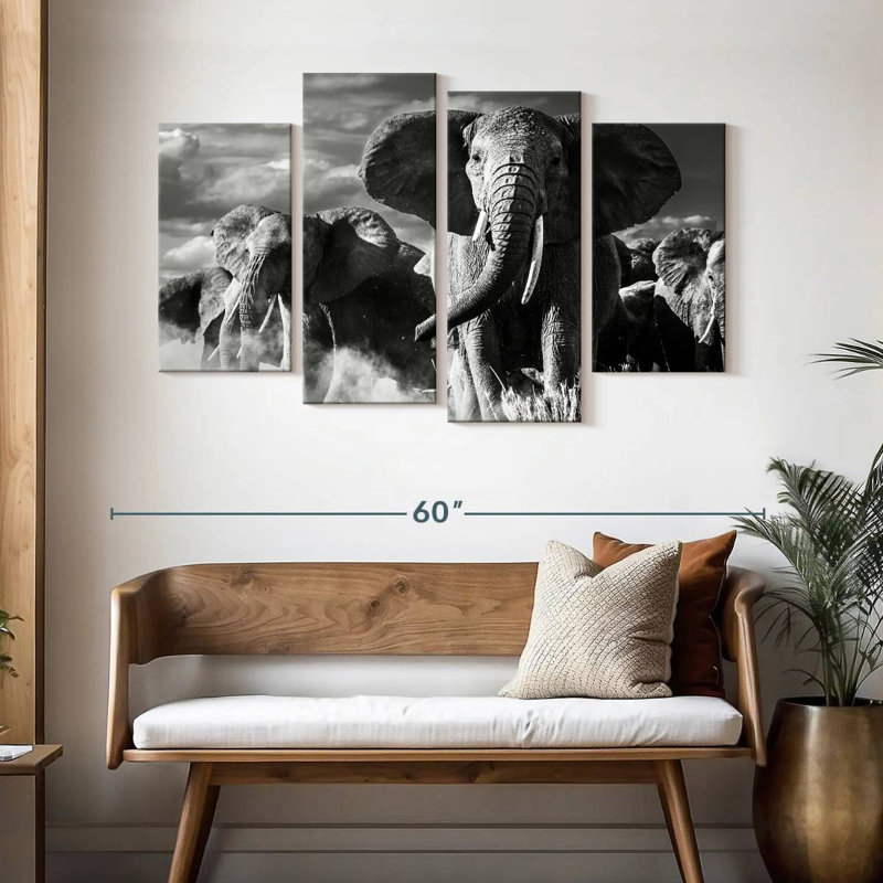 Brampt Elephant Sunset March, 32" H x 52" W