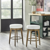 Ceianna Swivel Upholstered Counter Stool with Metal Frame