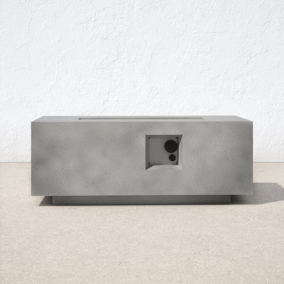 Rashid Concrete Outdoor Rectangle Fire Pit Table