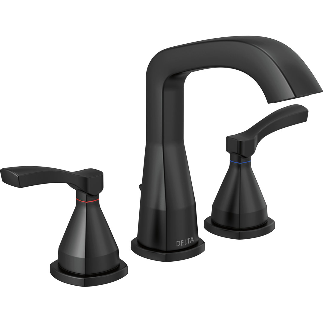 Stryke Widespread Bathroom Faucet 3 Hole, 2-handle Bathroom Sink Faucet with Drain Assembly Delta