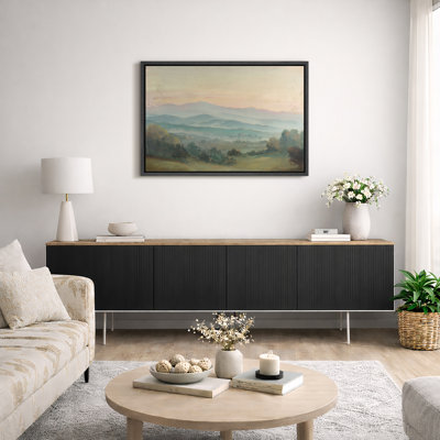 «Pastel Mountain Landscape», chambre à coucher, impression sur toile encadrée, impression sur toile