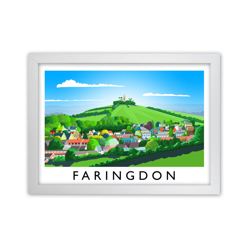 Faringdon by Richard O'Neill - Print, White Framed, 24cm H x 34cm W x 3cm D