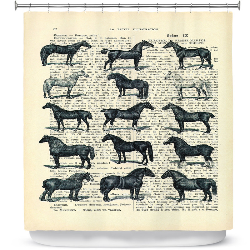 Rideau de douche simple cheval