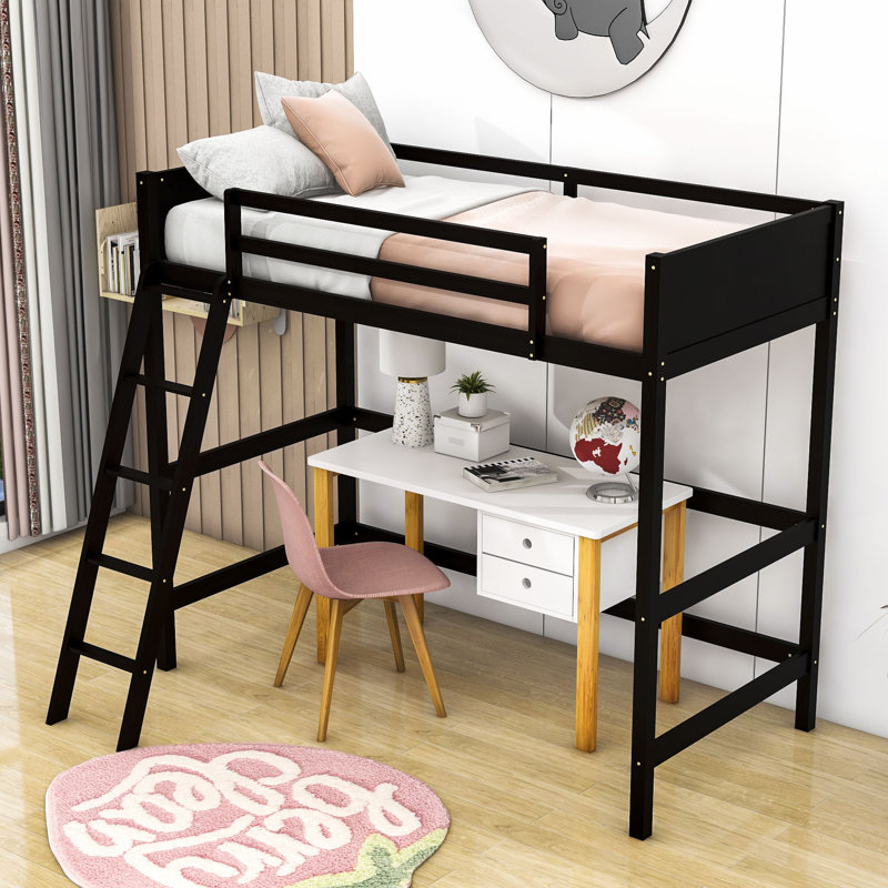 Dories Kids Twin Loft Bed, Espresso