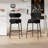 Sherpa Counter Height Bar Stools Set of 3 Modern Upholstered Barstools with Curved Open Back/Round Seat Boucle Comfortable Bar Chairs for Kitchen Island, 24.6 Inch-302599395