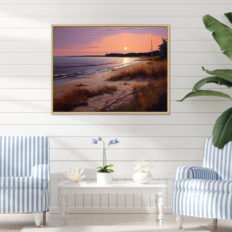 Impression sur toile Ocean Ocean Serenity, Cadre flottant brun, H 16 po x l 32 po x P 1 po