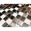 1" x 1" Metal and Glass Grid Mosaic Wall Tile