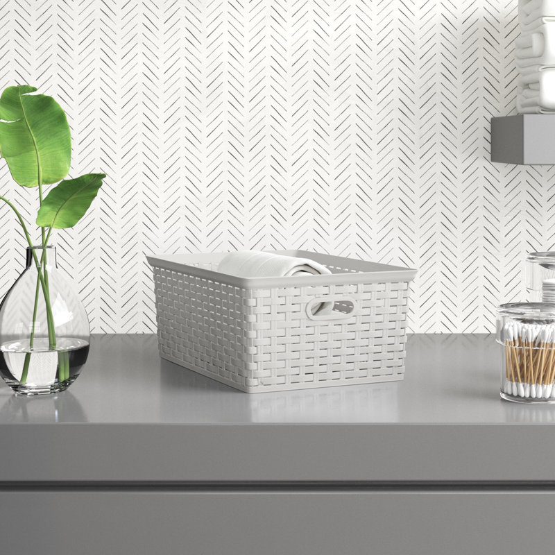 Organisateur de panier en plastique, Grand, Gris