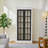 Cabinets, 71.2'' Farmhouse Display Cabinet with Glass Doors, White &amp; Black | MDF &amp; Bamboo-1991401263