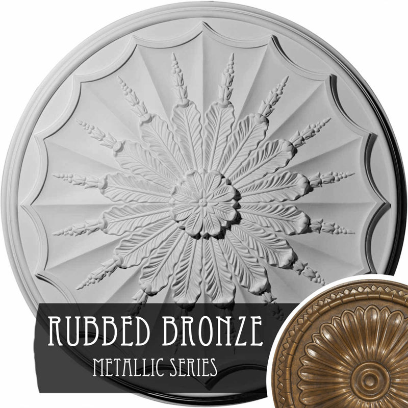 Médaillon de plafond 27 po x 27 1/8 po x P 2 5/8 po, Bronze huilé