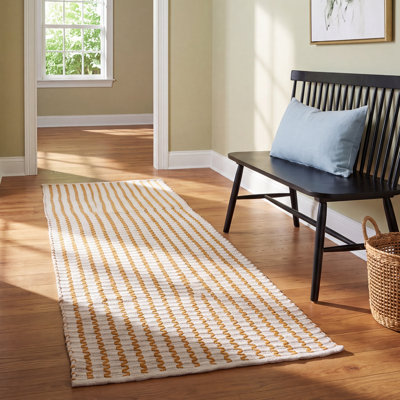 Hand-Woven Chevron Cotton Rug