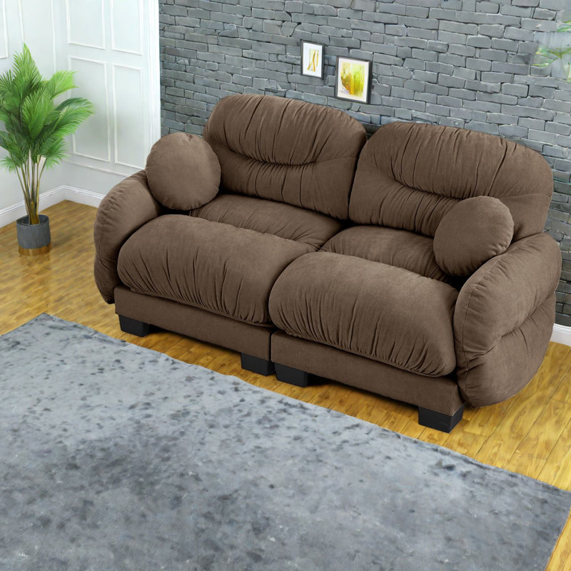 Compression Cozy Chenille Sofas 2 Seater Modular Modern Home Seating