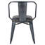 Chaise d'appoint en métal Senac KD PU, noir rétro