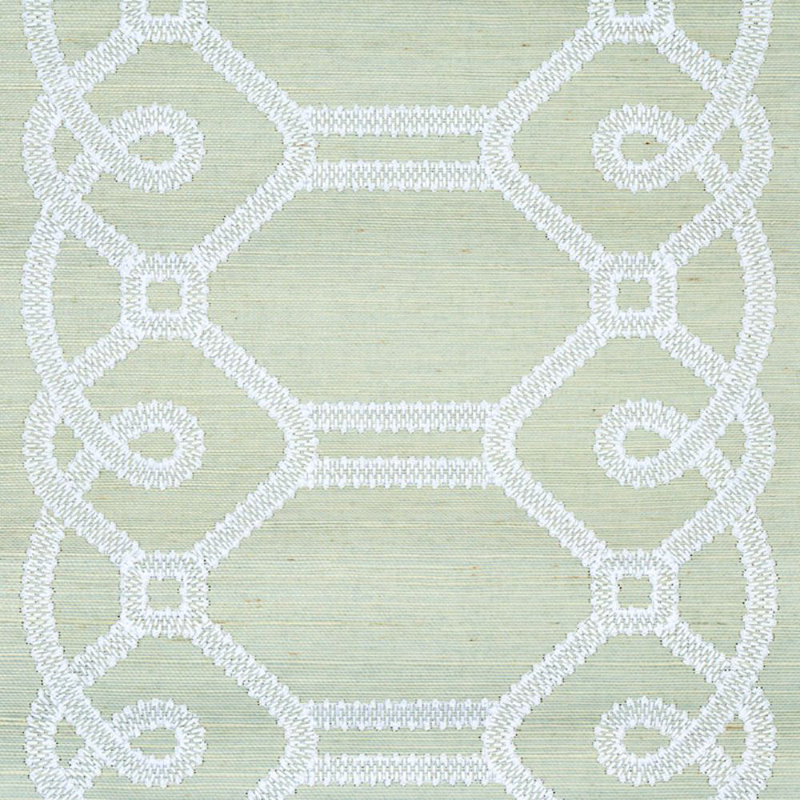 Ziz Embroidered Sisal Wallpaper, Mineral