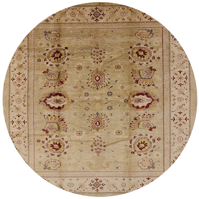 Tapis oriental beige / ivoire Salmund, Rond 3 pi